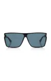 Saint Laurent Square-frame Acetate Sunglasses In Gray
