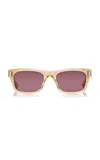 Saint Laurent Square-frame Acetate Sunglasses In Gold