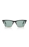 Saint Laurent Square-frame Acetate Sunglasses In Green