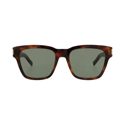 Pre-owned Saint Laurent Square Frame Acetate Sunglasses 'havana/green' | Brown | Men's Size Onesize