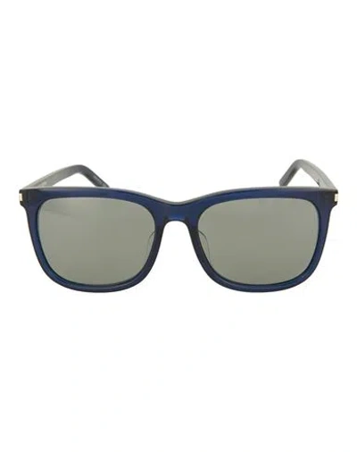 Saint Laurent Square-frame Acetate Sunglasses Woman Sunglasses Blue Size 58 Acetate In Black