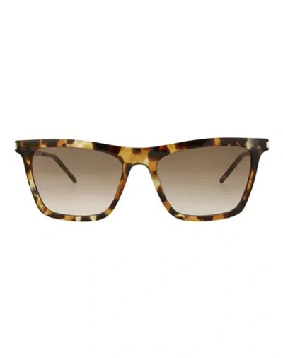 Saint Laurent Square-frame Acetate Sunglasses Woman Sunglasses Multicolored Size 55 Acetate In Brown