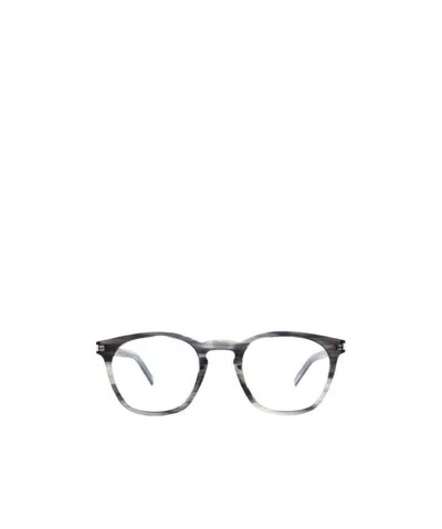 Saint Laurent Square-frame Clear-lens Glasses In Gray