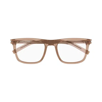 Pre-owned Saint Laurent Square Frame Eyeglasses 'brown' | Men's Size Onesize