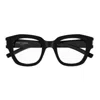 Saint Laurent Square Frame Glasses In 001 Black Black Transpare