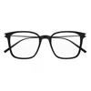 Saint Laurent Square Frame Glasses In 001 Black Black Transpare