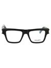 Saint Laurent Eyeglasses In 001 Black Black Transpare
