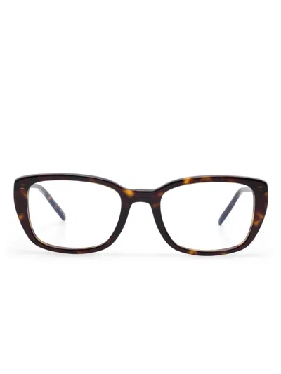 Saint Laurent Square-frame Glasses In 褐色