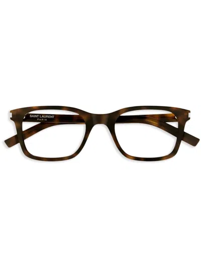 Saint Laurent Square-frame Glasses In Brown