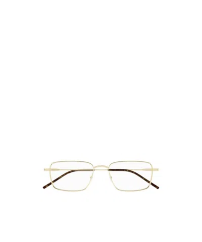 Saint Laurent Square-frame Glasses In Brown