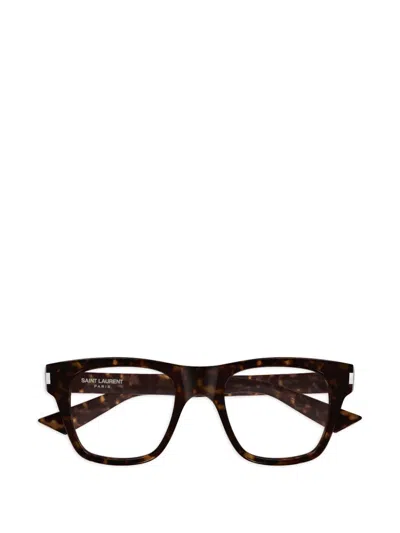 Saint Laurent Sl 875 Opt002-havana-havana-transparent In Brown
