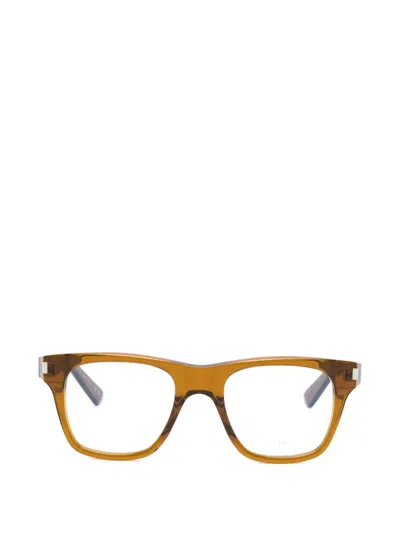 Saint Laurent Square-frame Glasses In Brown