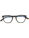 Saint Laurent Rectangle Frame Glasses In Brown