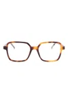 Saint Laurent Square-frame Glasses In Brown