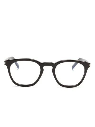 Saint Laurent Square-frame Glasses In Brown