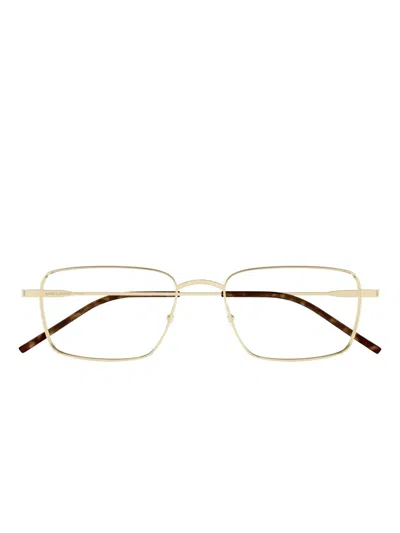 Saint Laurent Square-frame Glasses In Gold