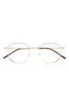 Saint Laurent Square-frame Glasses In Gold