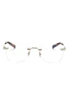 Saint Laurent Square-frame Glasses In Gold