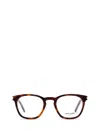 Saint Laurent Square Frame Glasses In Havana-havana-transparent