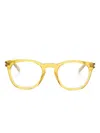 Saint Laurent Square-frame Glasses In Gold