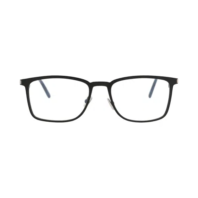 Pre-owned Saint Laurent Square Frame Metal Optical Frames 'black/transparent' | Men's Size Onesize