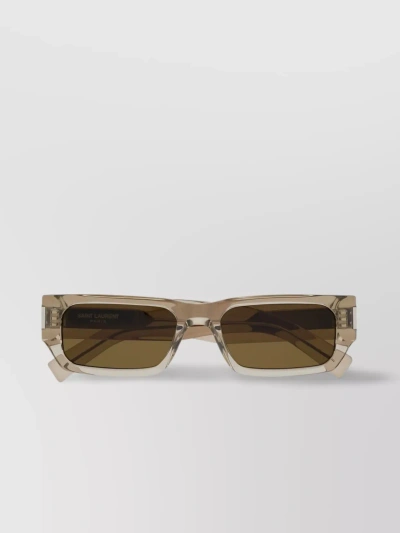 Saint Laurent Square Frame Nylon Lens Sunglasses In Neutral