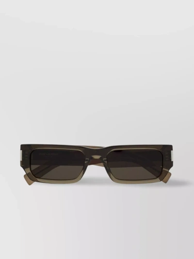 Saint Laurent Square Frame Nylon Lens Sunglasses In Brown