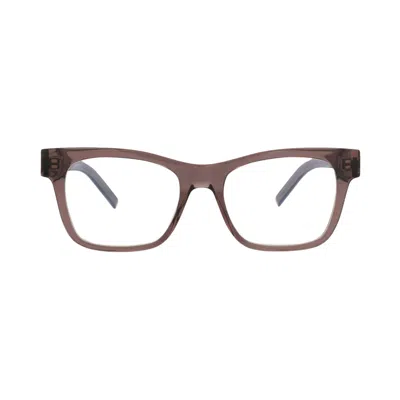 Pre-owned Saint Laurent Square-frame Recycled Acetate Optical Frames 'brown Transparent' | Women's Size Onesiz