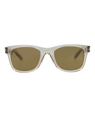 Saint Laurent Square-frame Recycled Acetate Sunglasses In Transparent