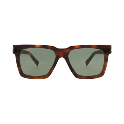 Pre-owned Saint Laurent Square-frame Recycled Acetate Sunglasses 'havana Green' | Multi-color | Men's Size One