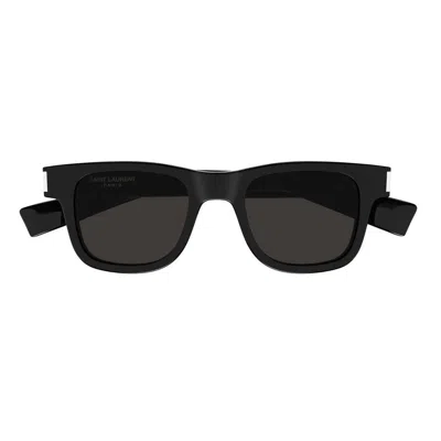 Saint Laurent Square Frame Sunglasses In 006 Havana Havana Transpa