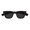 Saint Laurent Square Frame Sunglasses In 006 Havana Havana Transpa