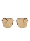 Saint Laurent Square-frame Sunglasses In ゴールドトーン