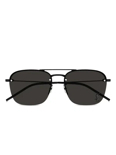 Saint Laurent Square-frame Sunglasses In Silver