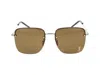 Saint Laurent Womens Ys000297 Sl 312 M Rectangular-frame Metal Sunglasses Gold