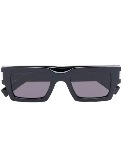 Saint Laurent Sonnenbrille Mit Eckigem Gestell In Black