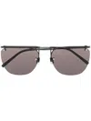 Saint Laurent Curved-edge Frame Sunglasses In Black
