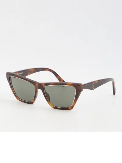 Saint Laurent Square-frame Sunglasses In Brown