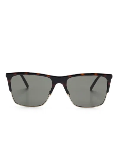 Saint Laurent Square-frame Sunglasses In Brown