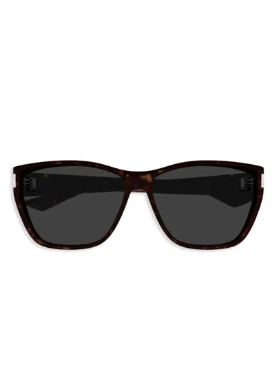 Saint Laurent Square-frame Sunglasses In Brown
