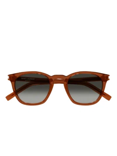 Saint Laurent Sl 28 Linea Corner Angle 051 Brown Grey Sunglasses