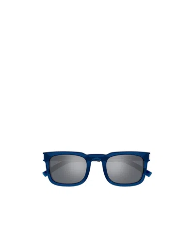 Saint Laurent Square Frame Sunglasses In Blue