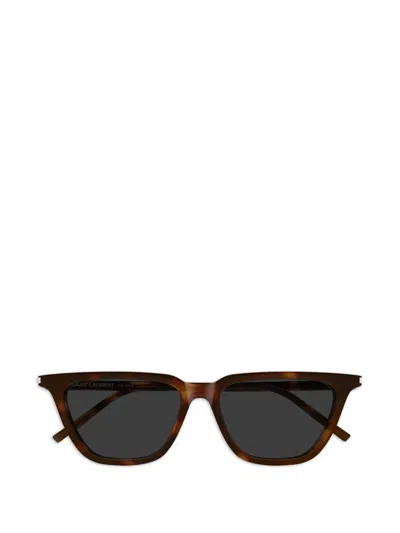 Saint Laurent Sl 889 Sulpice Thin 003 Havana Grey Sunglasses In Brown