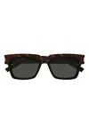 Saint Laurent Square-frame Tinted-lenses Sunglasses In Brown