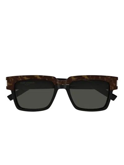 Saint Laurent Square-frame Tinted-lenses Sunglasses In Brown