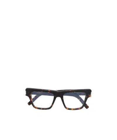 Saint Laurent Square Frame Tortoise Glasses In Black