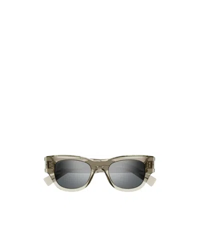 Saint Laurent Square-frame Transparent Sunglasses In Gray