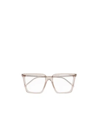 Saint Laurent Square-frame Transparent Sunglasses In White