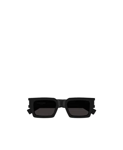 Saint Laurent Square-frame Unisex Sunglasses In Black