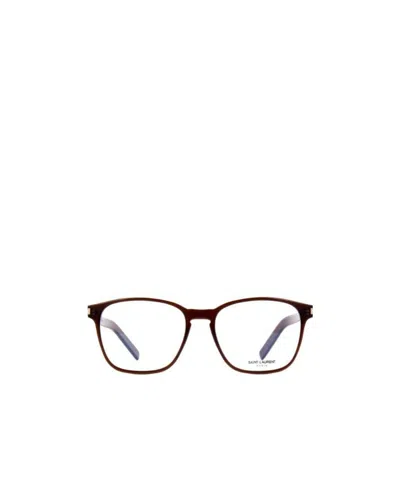 Saint Laurent Square-framed Glasses In Brown